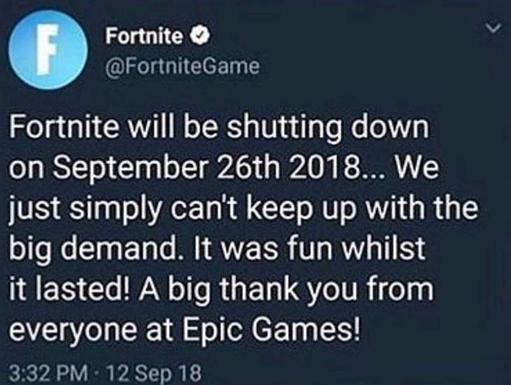 Fortnite Fake Tweet