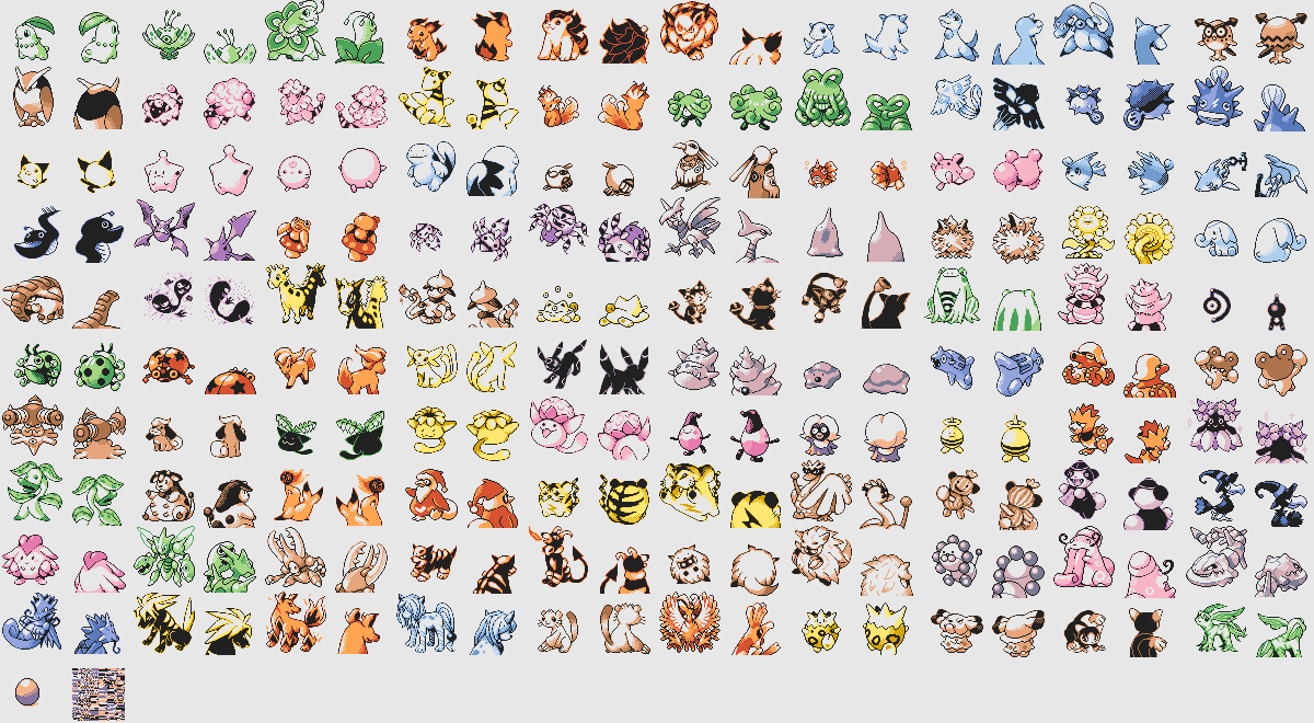 Pokemon Gold Beta Color Sprites