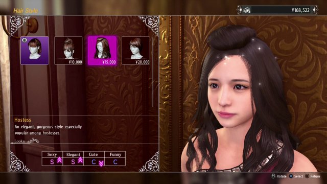 Yakuza Kiwami 2 Cabaret Club Hair and Make-up