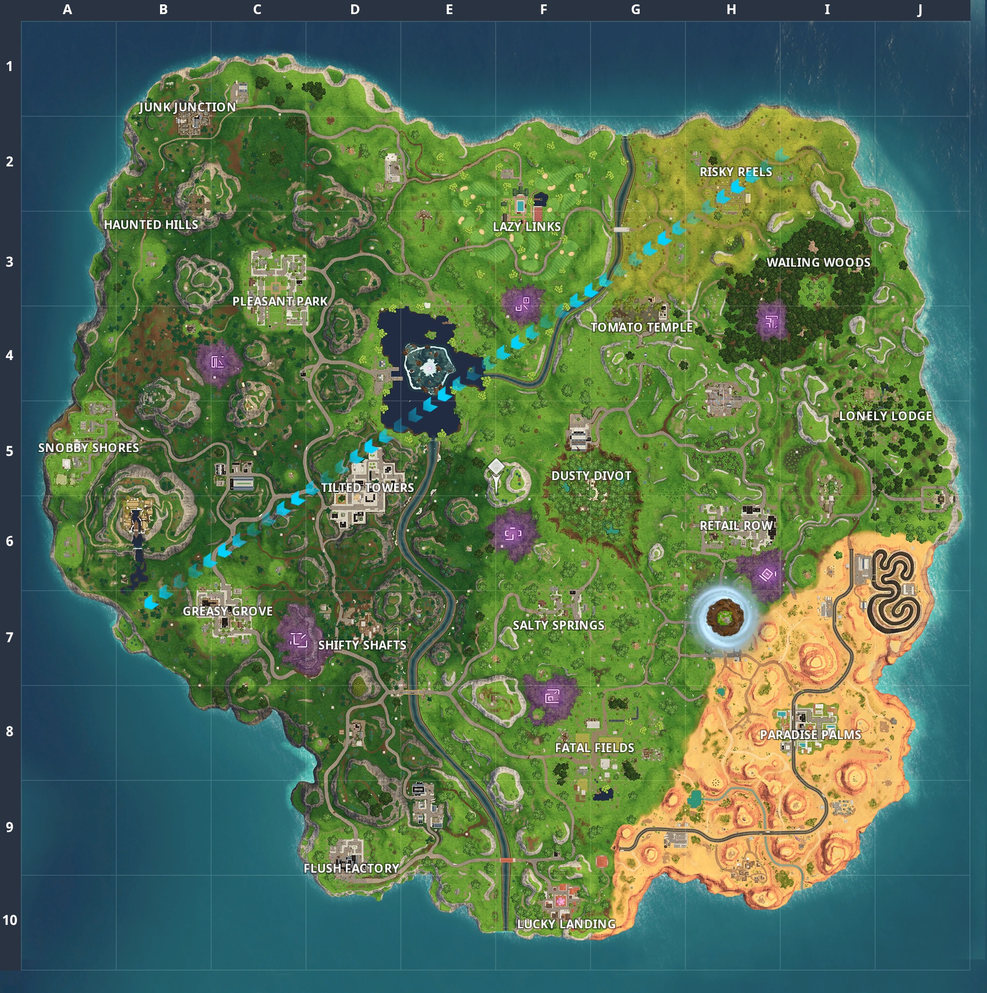 Fortnite Visit Risky Reels and Wailing Woods