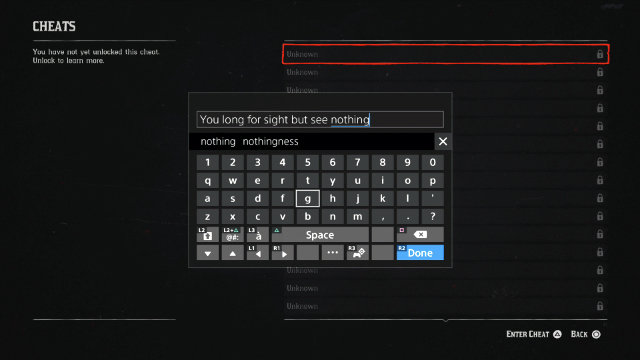 Red Dead Redemption 2 Cheat Code Entry