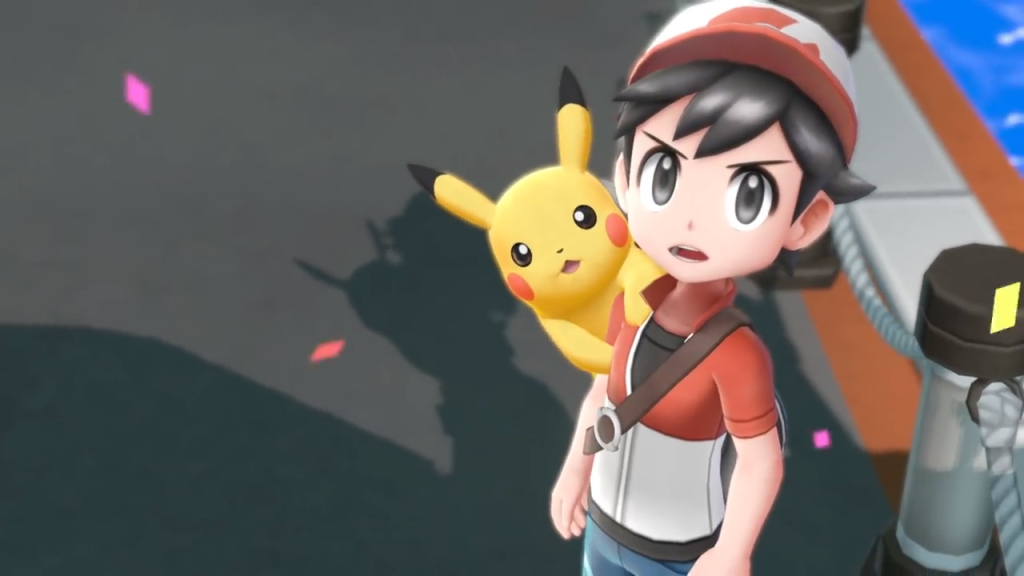 Pokemon Let's Go Trainer and Pikachu