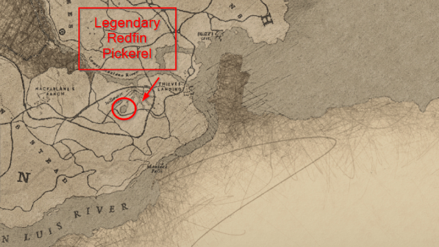 Red Dead Redemption 2 Legendary Redfin Pickerel Location