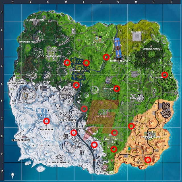 Fortnite Goose Nests Locations Map