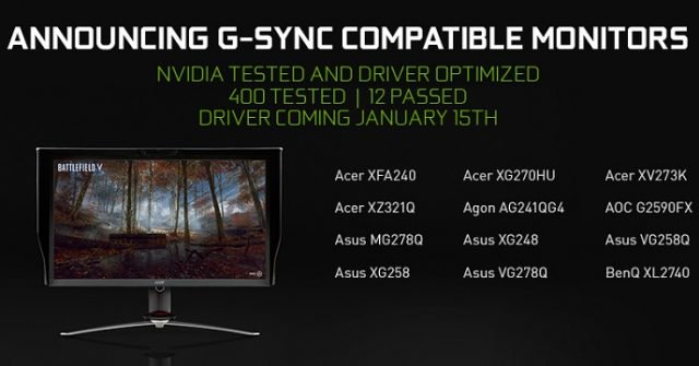 Nvidia freesync driver support