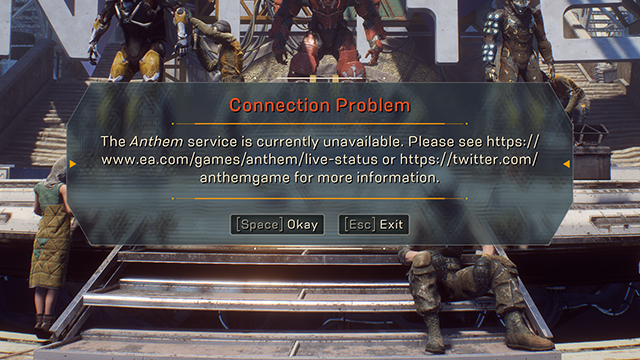 Anthem Service is Currently Unavailable