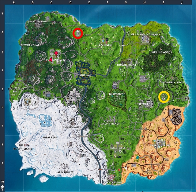 Fortnite Overtime Challenges cheat sheet