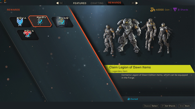 Unlock Anthem Legion of Dawn Items