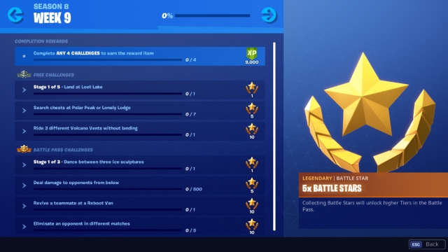 Fortnite Season 8 Week 9 Challenges