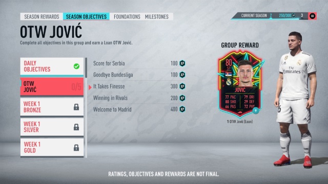 FIFA 20 FUT Season Objectives