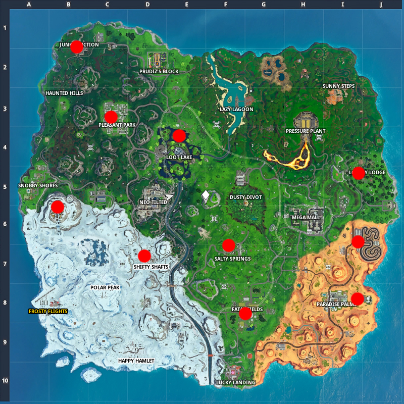 Fortnite Birthday Cake Locations