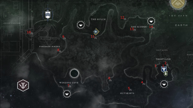 Destiny 2 EDZ Lost Sector locations 1 through 14