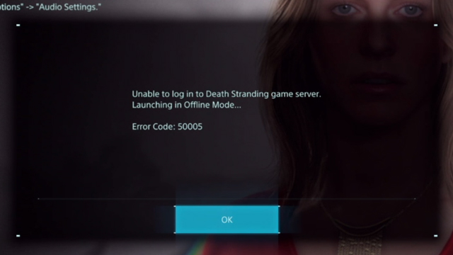 Death Stranding Error Code 50005