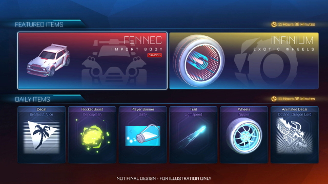 Rocket League Item Shop release date