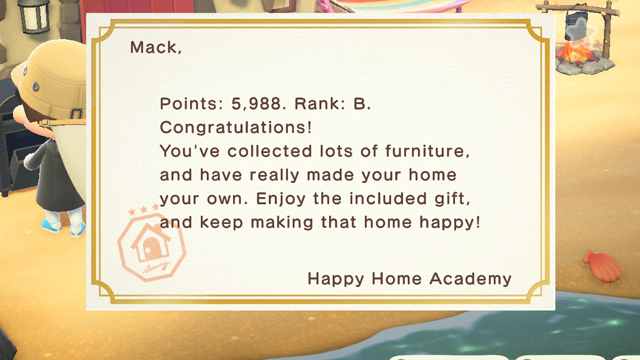 Animal Crossing New Horizons Happy Home Academy Rank