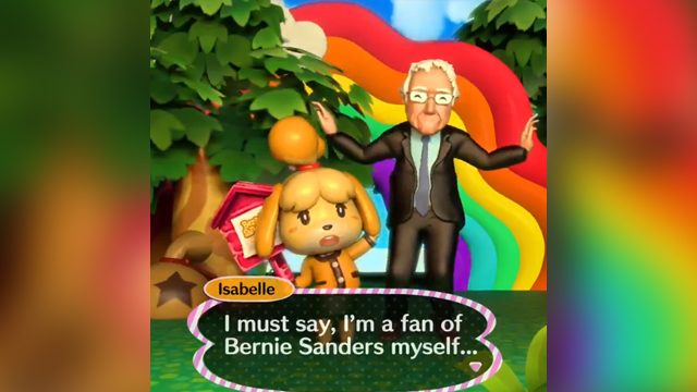 animal crossing isabelle bernie sanders