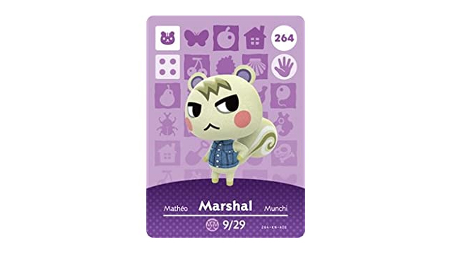 animal crossing new horizons marshal amiibo card