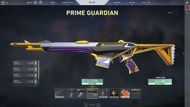 Valorant Cosmetics Prices Prime Guardian