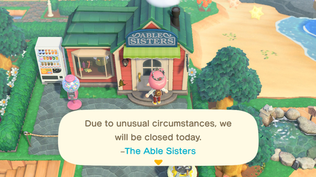 Animal Crossing New Horizons 'Due to unusual circumstances, we will be closed today' meaning