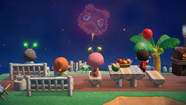 Animal Crossing: New Horizons firework displays