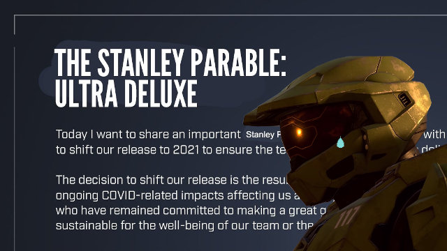 The Stanley Parable: Ultra Deluxe release date delay Master Chief tear