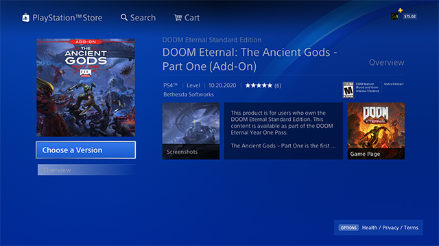 How to fix Doom Eternal: The Ancient Gods DLC not appearing