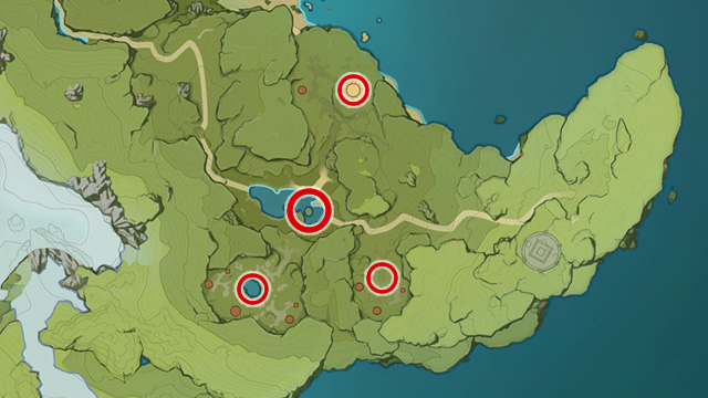 Genshin Impact - Break Sword Cemetery Seal locations map