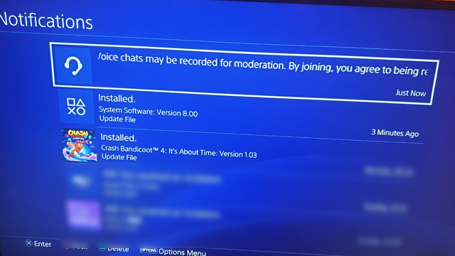 ps4 update voice chat may be recorded