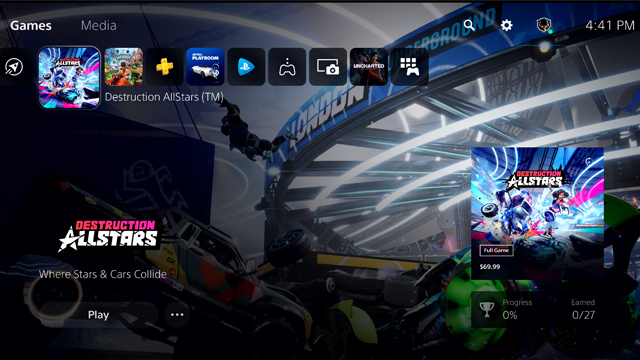 ps5 home screen ui