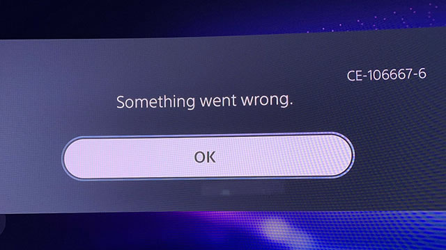 PS5 CE-106667-6 error code fix - Something went wrong