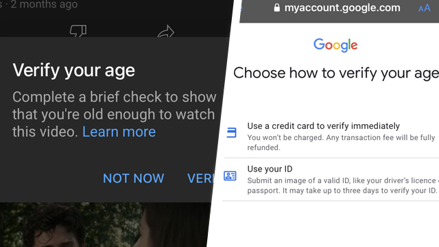 YouTube Verify My Age