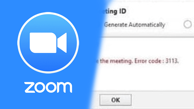 Zoom Error code 3113