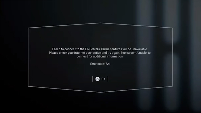 Star Wars Battlefront 2 Error Code 721 fix