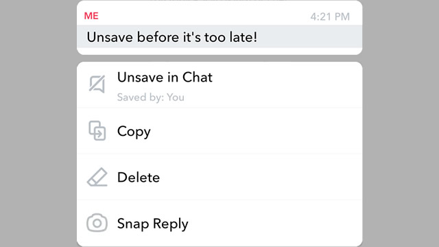 How to unsave Snapchat messages