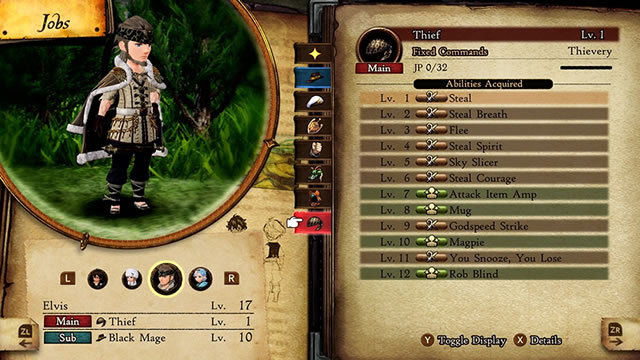 Bravely Default 2 job class list and unlocks - Thief