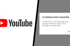 YouTube app a serious error occurred