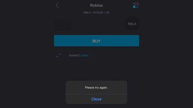 can't buy Roblox stock