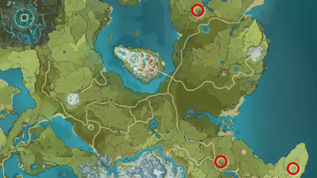 Genshin Impact - Fir Wood locations map