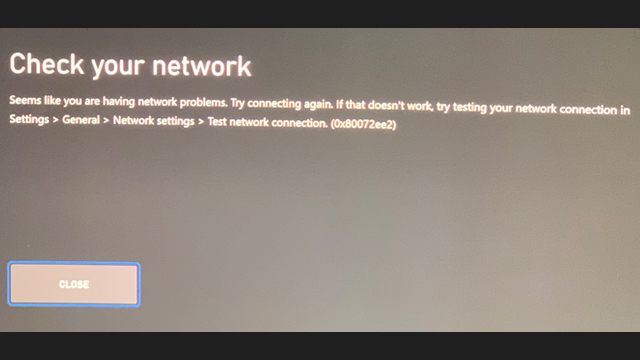 Xbox 0x80072ee2 error fix