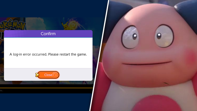 Pokemon Unite a log-in error occurred