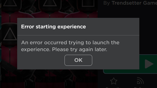 Roblox Error starting experience fix