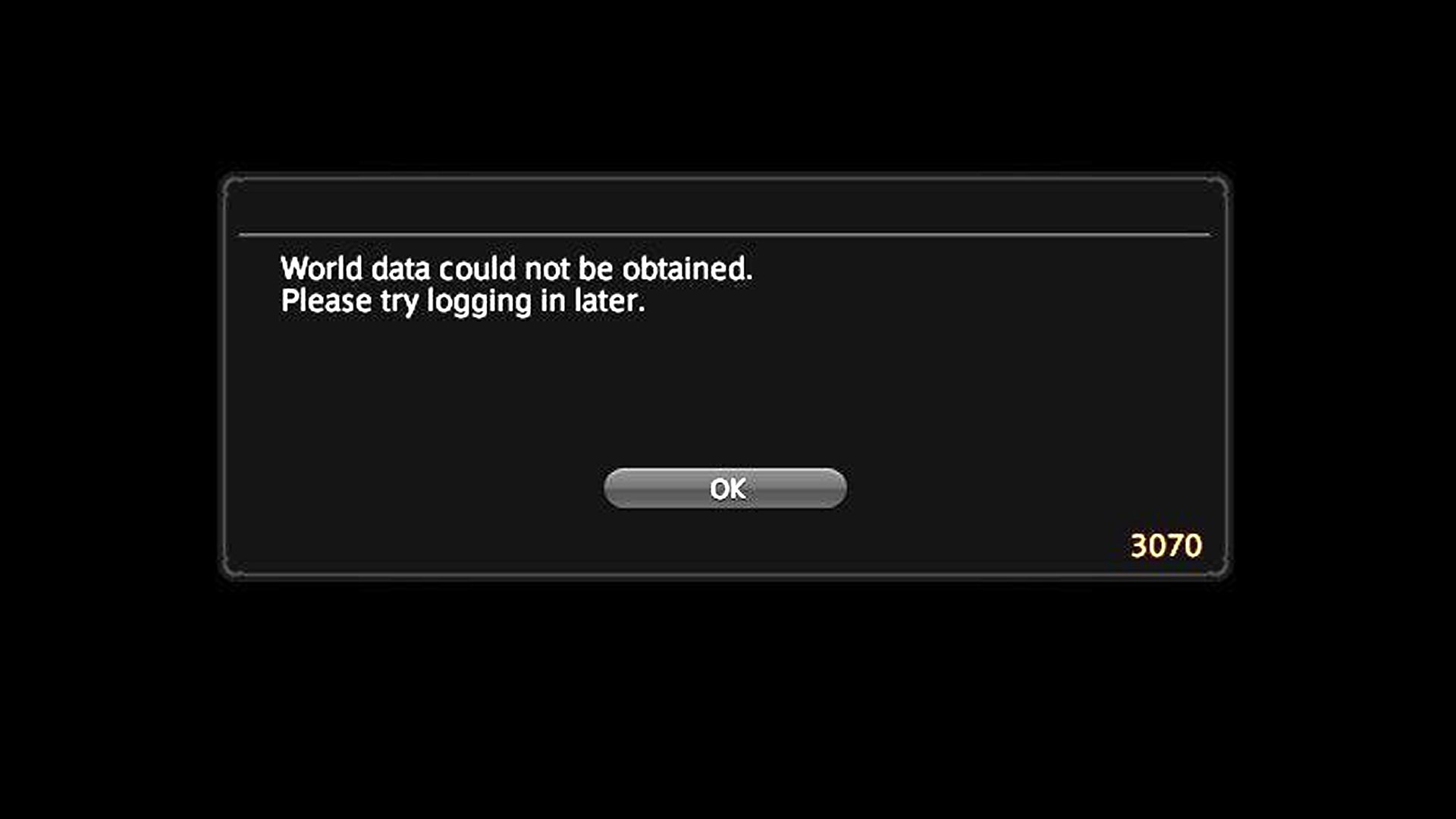 FFXIV World data could not be obtained