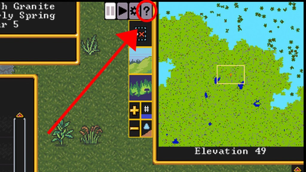 Dwarf Fortress Tutorial Button Location