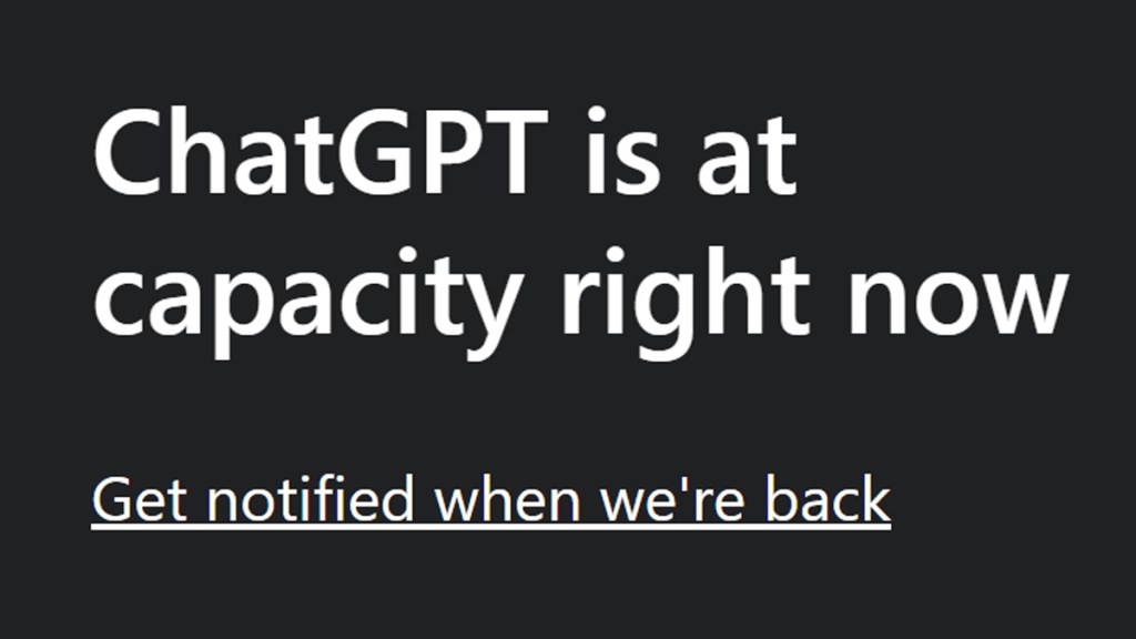 ChatGPT is at capacity right now error fix