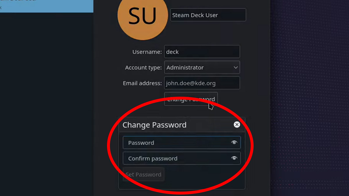 Steam Deck change sudo password