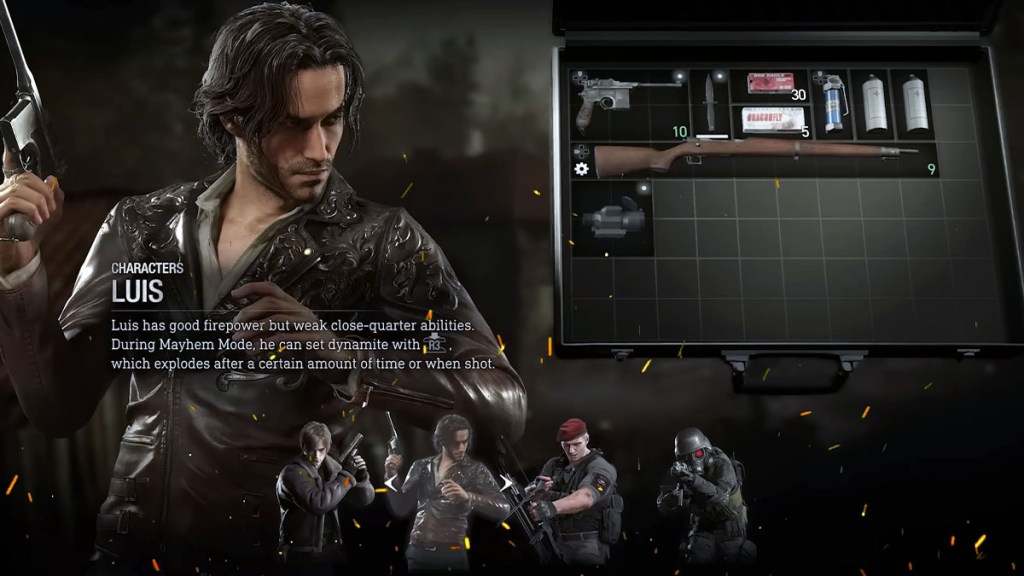 Resident Evil 4 remake Mercenaries Luis Inventory