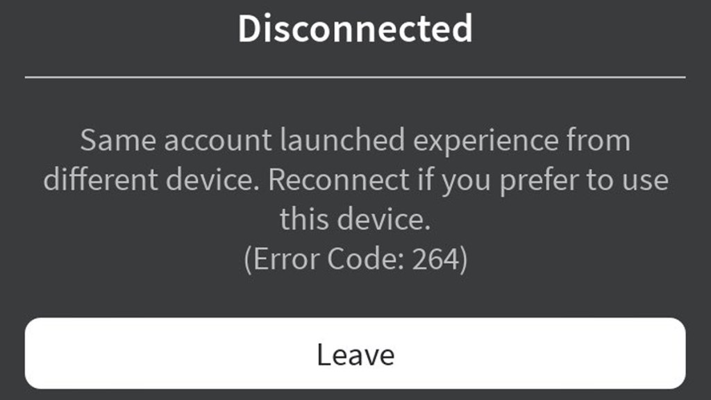 Roblox Error 264 fix