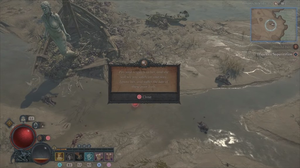 Diablo 4 Travelers Superstition Traveler's Riddle Solution