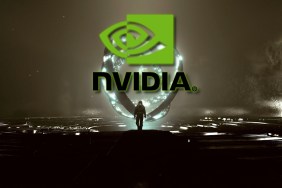 Starfield screenshot overlaid with Nvidia logo