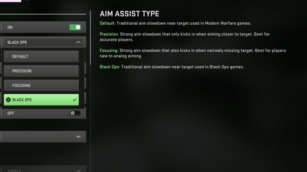 MW3 Aim Assist Menu Settings Modern Warfare 3